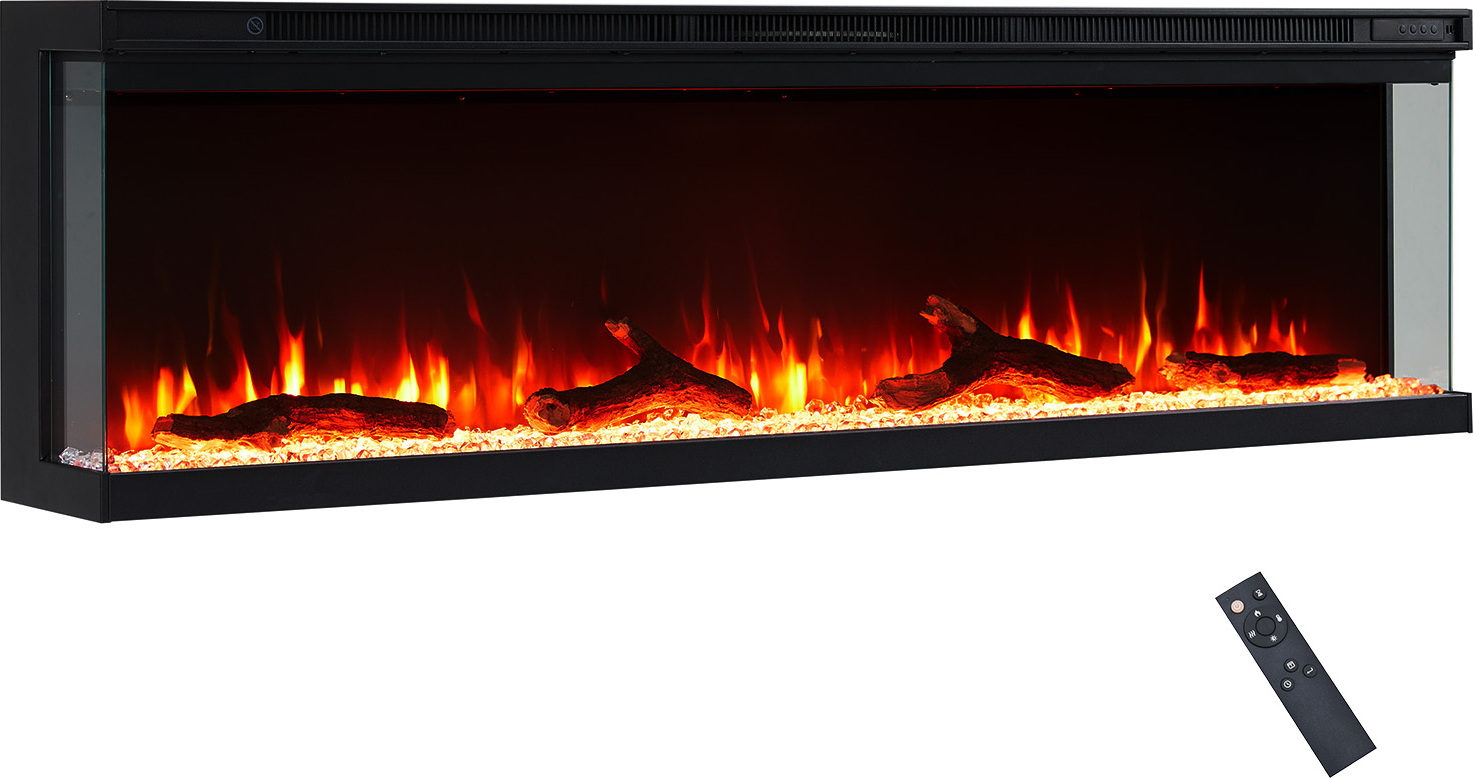 Elektrokamin Einbaukamin BALDERIA Orson 60 - Heizung bis 1800 W, schwarz