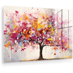 ACRYLGLASBILD Aquarell - Baum - Kunst - Abstrakt Room Decor 90x60 cm