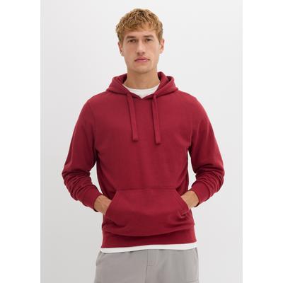 Hoodie BONPRIX "Hoodie", Herren, Gr. 68/70 (4XL), rot (pflaumenrot), Sweatware, Obermaterial: 60% Baumwolle, 40% Polyester, bequem hüftbedeckend, Rippbündchen, Sweatshirts Hoodie, mit Kängurutasche, in weicher Qualität