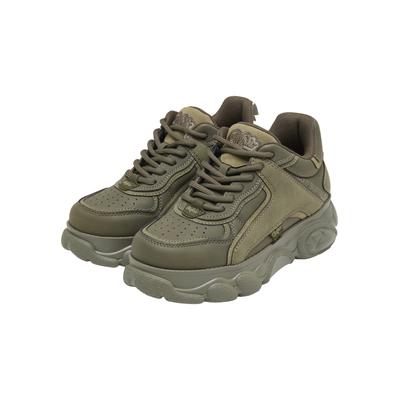 Trainingsschuh BUFFALO "Buffalo CLD ECHO - VEGAN NUBUCK - KHAKI", Damen, Gr. 41, grün (khaki), Leder, unifarben, Schuhe
