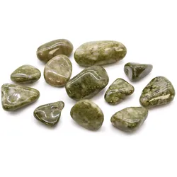 Bag of 12 Medium African Tumble Stones - Epidote Snowflake
