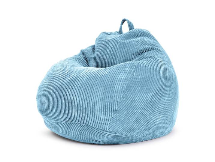 Scoop Sitzsack in Cord-Optik mit Tragegriff - Hellblau