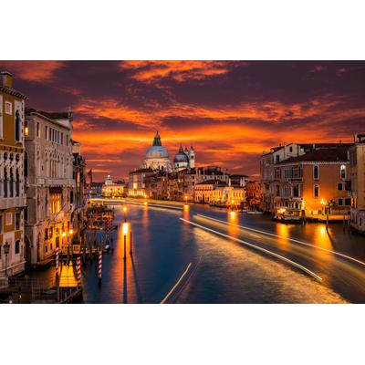 Fototapete PAPERMOON "VENEDIG-CANAL GRANDE BASILICA SANTA MARIA DELLA SALUTE", bunt, B:3,5m L:2,6m, Vlies, Tapeten