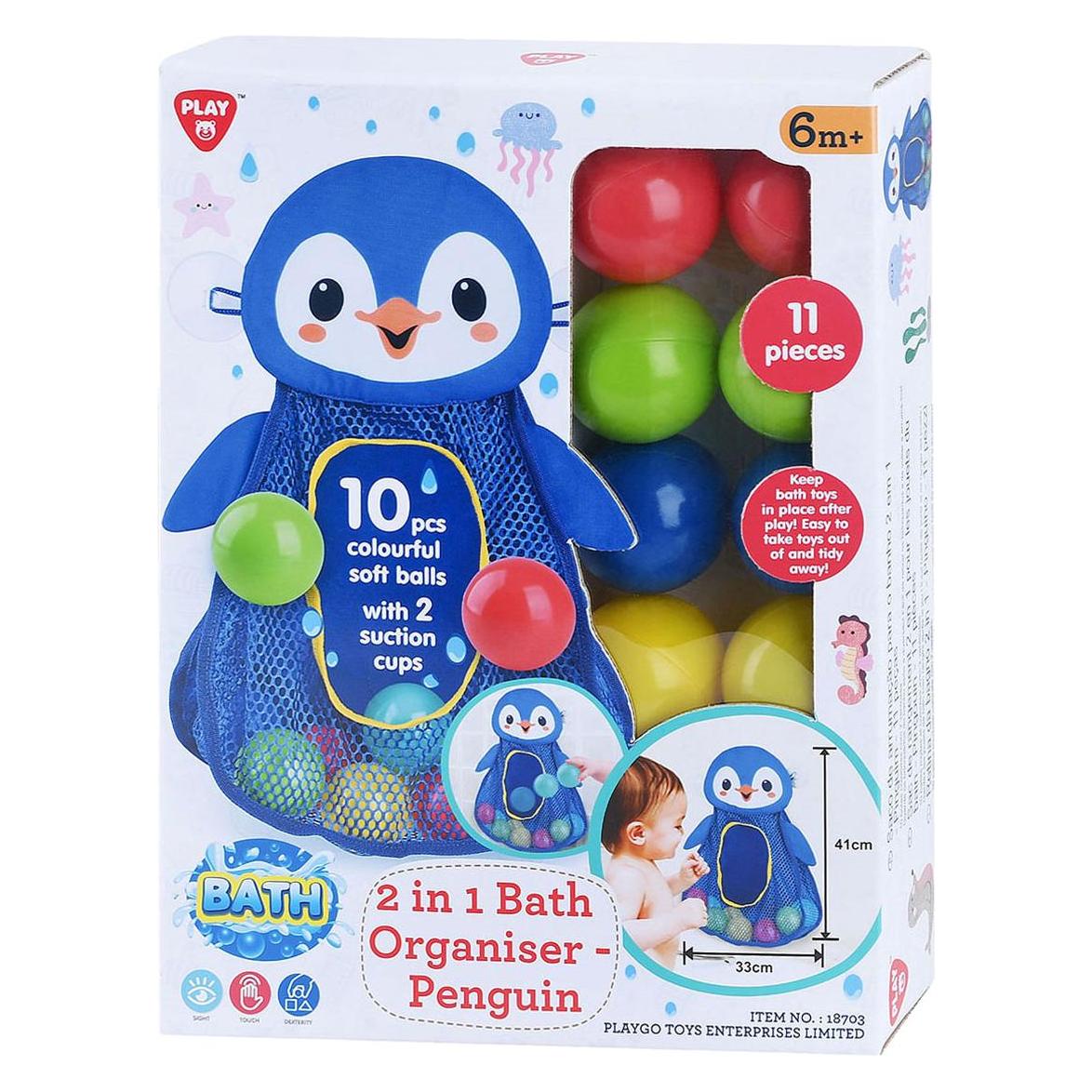 Play Badespielzeug-Aufbewahrung Pinguin mit Bällen, 11-tlg. (49619565)
