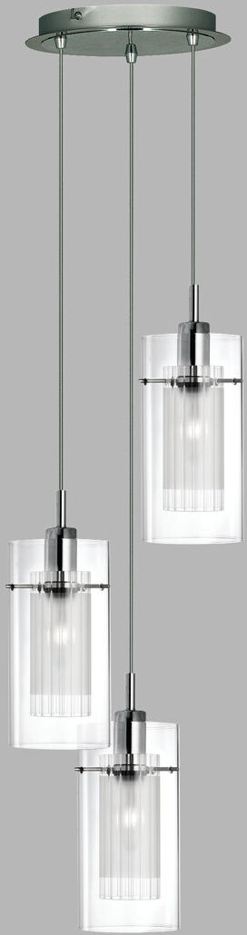 Metro Burridge 3 - Light Chrome Cluster Pendant Chrome 120cm H X 26cm W