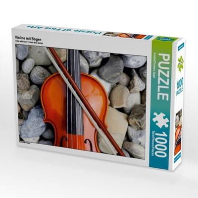 CALVENDO Puzzle Violine mit Bogen 1000 Teile Puzzle hoch | 1000 Teile Lege-Größe 64 × 48 cm Foto-Puzzle für glückliche Stunden