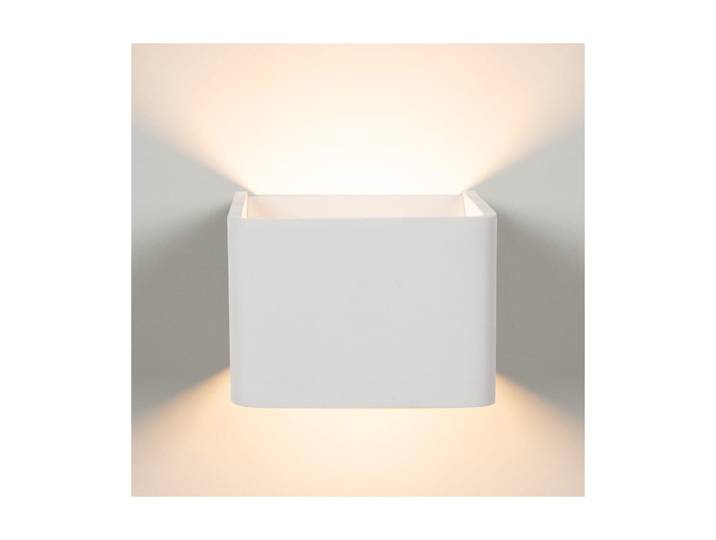 Applique murale rectangulaire en métal blanc, 10 x 10 cm