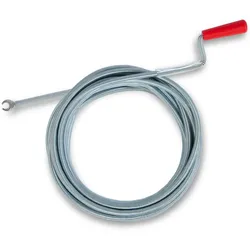 EBERTH Rohrreinigungsspirale 8m, Ø 9mm, für Rohre ab Ø 40mm, mit krallenförmigem Bohrkopf, Abflussreiniger für WC und Abflüsse gegen Verstopfungen
