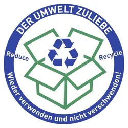 Dreifke® Aufkleber DER UMWELT ZULIEBE..., Papier selbstklebend, Ø 100 mm, 500 Stück /Rolle
