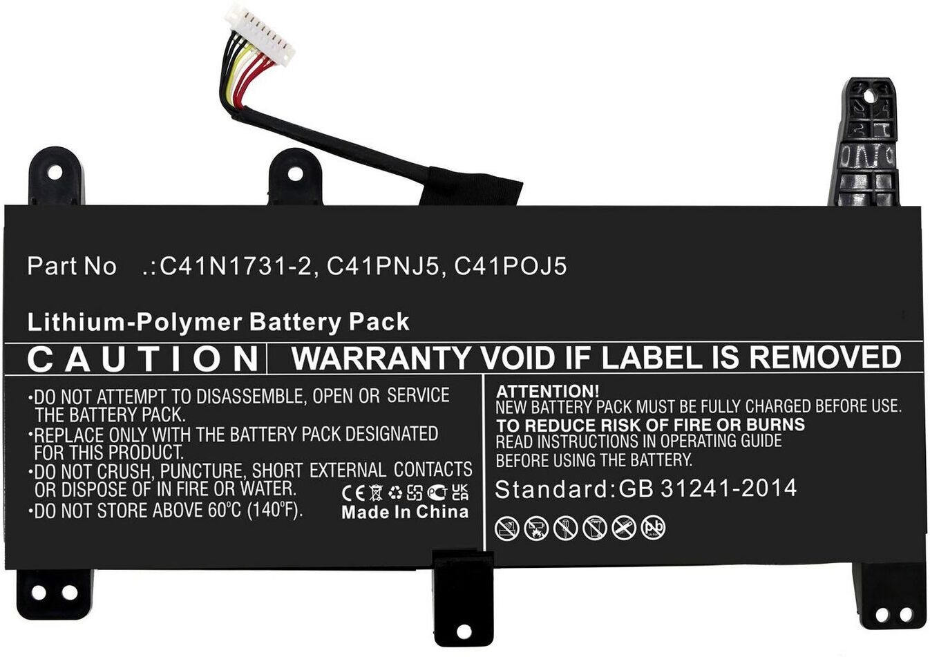 CoreParts Laptop Battery for Asus, 45.60Wh 15.2V 3000mAh Li-Polymer