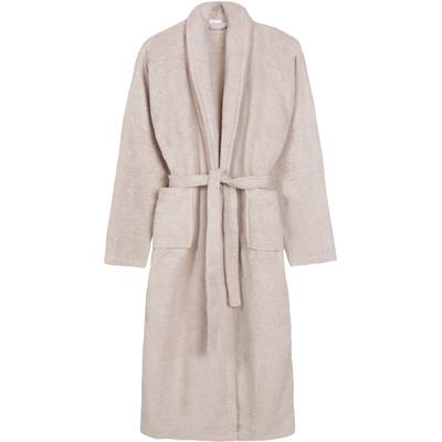 Unisex-Bademantel HIP "Hip Bathrobe uni - Blue" Gr. M, beige (hellsand), L:115cm, Walkfrottee, Hausmäntel, Schalkragen, Gürtel, Taschen, Baumwolle, Frottee, Weich