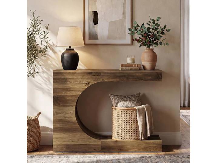 Table console - LITTLE TREE - Little Tree - 100x30x80 cm - Bois massif - Marron rustique