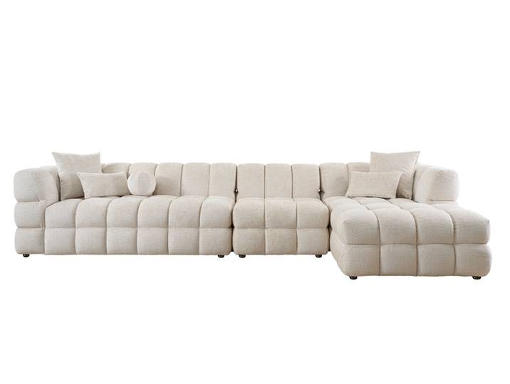 Berlin Extra Großes Rechtsseitige Ecksofa Helles Taupe – Chenille
