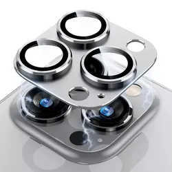 MobileKing Kameraschutz Aluminium in silber für iPhone 16 Plus - mit Glasfolie - MBK206
