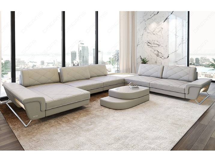 Wohnlandschaft Ferrara XXL U-Form in Leder