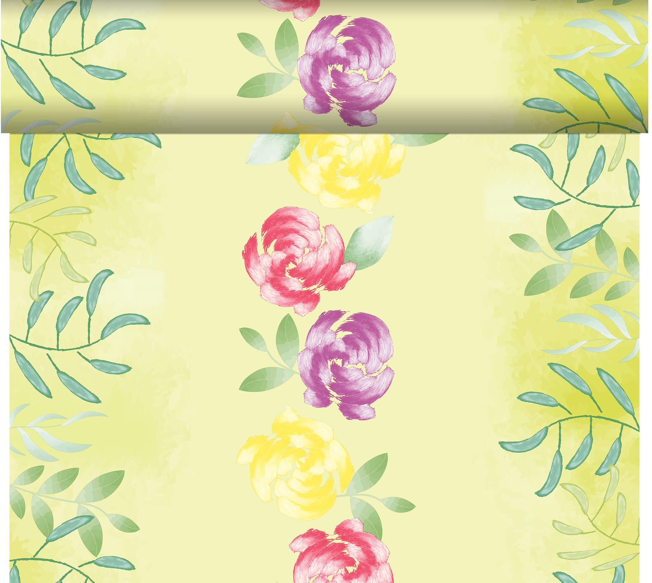 Tischläufer "Duni Soft Tropics 40 cm x 24 cm", bunt (mehrfarbig), B:40cm L:2.400cm, Papier, Tischdecken, Tischläufer mehrfarbig B/L: 40cm x 2.400cm