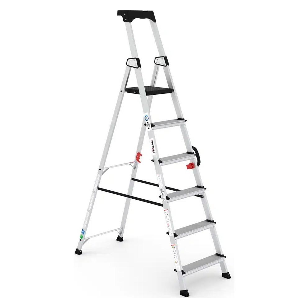 Persum 6-stufige Deluxe-Profi-Aluminiumleiter (Stehleiter, 221 cm) (77959219)