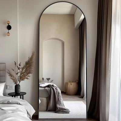 Inspired Finds Oversized Full Length Floor Mirror With Stand 58x18in Modern Rectangular Body Mirror black