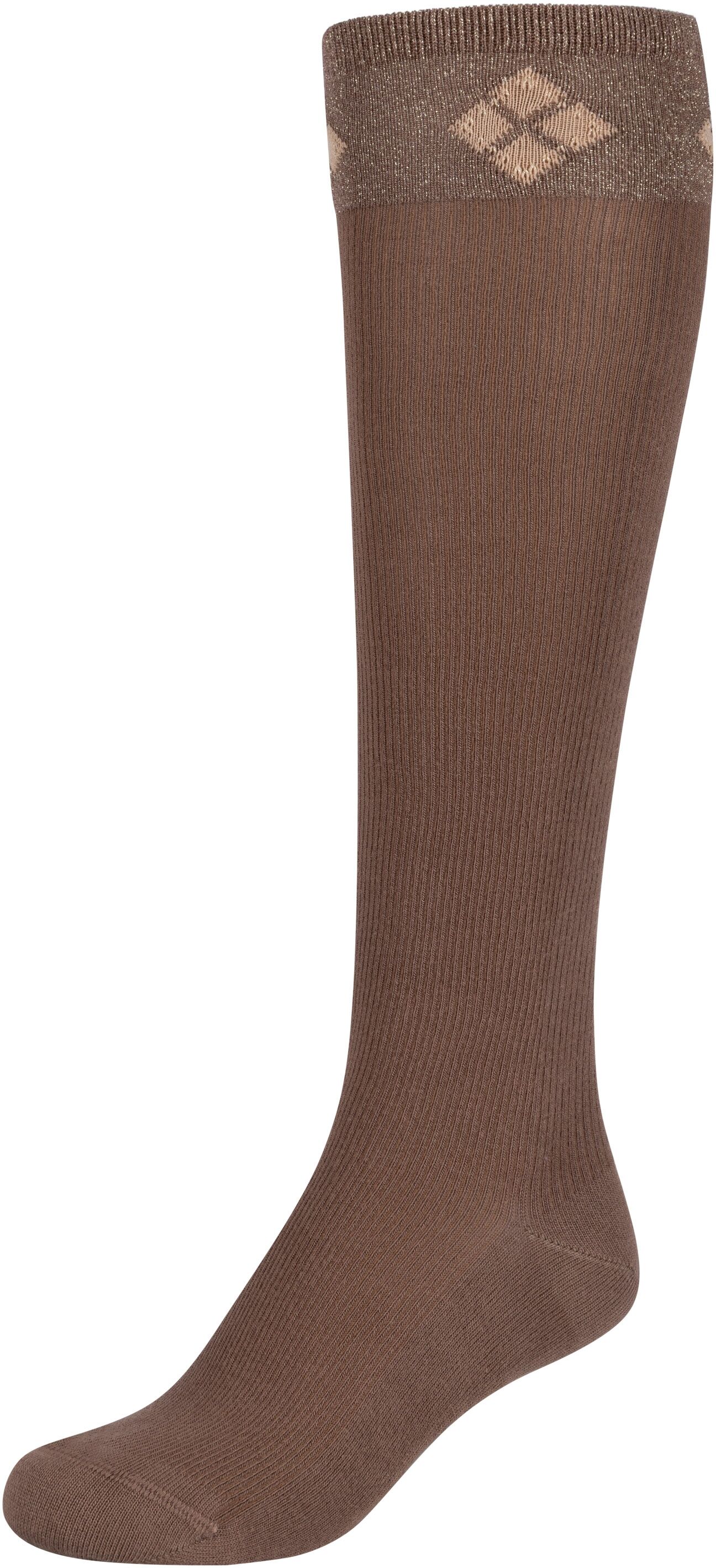 Kniestrümpfe TAMARIS, Damen, Gr. 35-38, curds, whey, Obermaterial: 67% Viskose, 29% Polyamid, 2% Elasthan, 2% metallisierte Fasern, Socken Kniestrümpfe, mit Rippstruktur, aus Viskose und Polyamid curds, whey 35-38