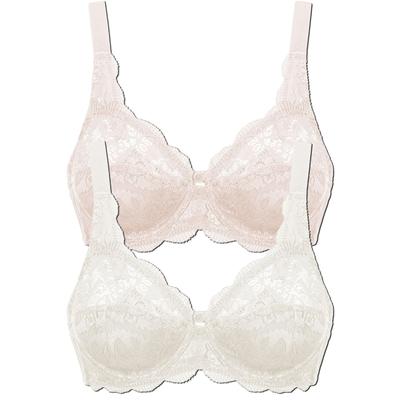 Bügel-BH SUSA "2er Pack Bügel BH Latina", Damen, Gr. 110, Cup D, bunt (champagner beige), Obermaterial: 77% Polyamid PA. 15% Baumwolle CO. 8% Elasthan EL., BHs Bügel-BH