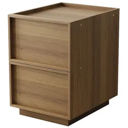 STILVORA Nachttisch MDF/Spanplatte eichefarben 38x48x55 cm mit 2 Schubladen