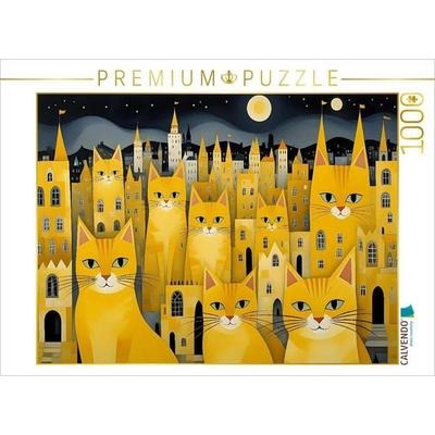 CALVENDO Puzzle Katzen - Schnurren unterm Sternenhimmel | 1000 Teile Lege-Größe 64x48cm Foto-Puzzle für glückliche Stunden, Sonstige von , Calvendo