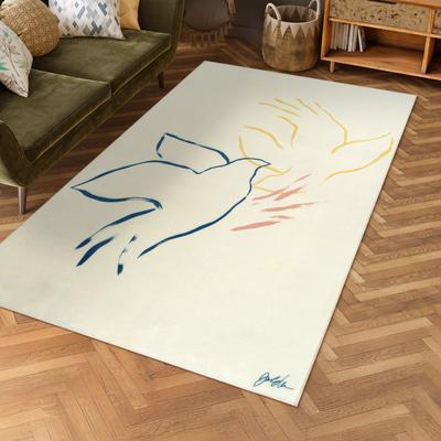 Empire Art Direct Abstract Flock, Hand Washable Art Area Rug, power-loomed, 100% polyester, 2mm pile, non-slipping back