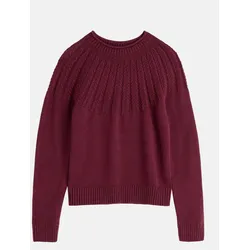 Seasalt Pullover Stone Chat Damen Bordeaux Rot Fairisle Strick