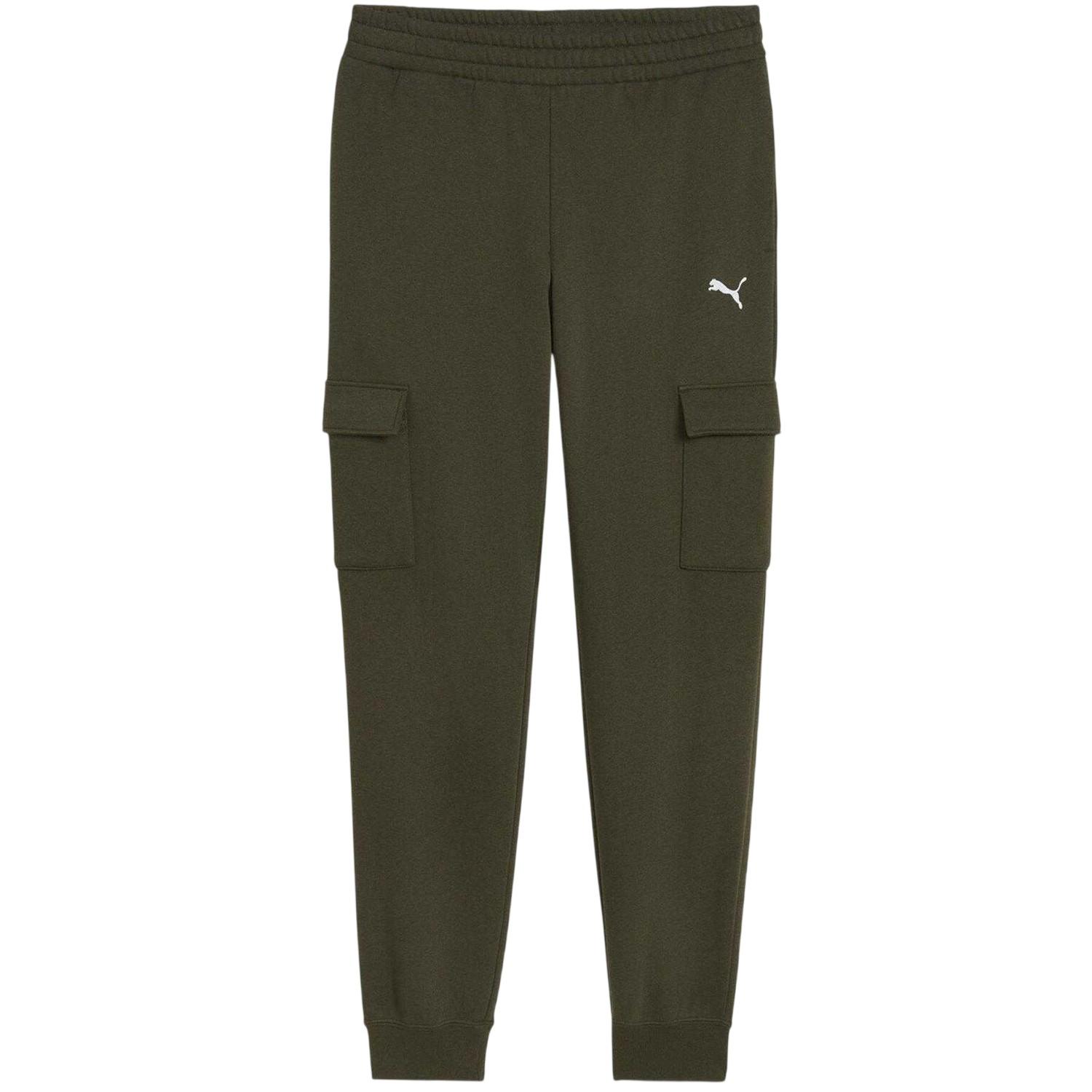 Puma Katoenen joggingbroek met logo voor heren (Olijf)