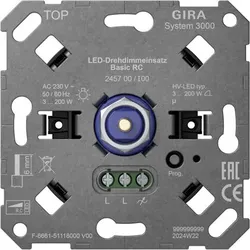 Gira Dimmer Dreh/Druckkn 200W kapaz Unterputz 245700 Lichtwertspeicher