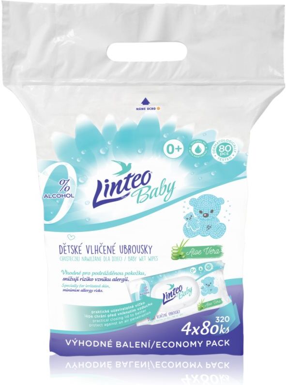 Linteo Baby Pure & Fresh lingettes douces pour bébé grand format 4x80 pcs
