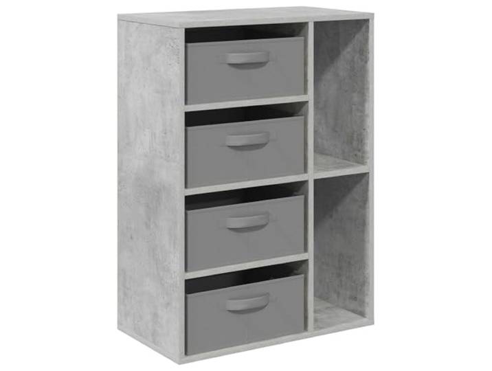 GKMBCVDFR Sideboard Betongrau 60 x 33,5 x 84 cm Holzwerkstoff, versenkte Griffe, Regalbretter, Wohnzimmer oder Esszimmer, Montage erforderlich