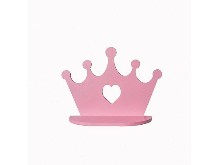 Étagère flottante bois couronne rose style nordique décoration chambre princesse fille enfants Label