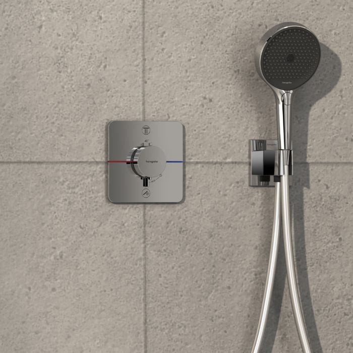 Hansgrohe ShowerSelect Comfort Q Thermostat 15583000 UP, für 2 Verbraucher, ohne Sicherungskombination EN 1717, chrom