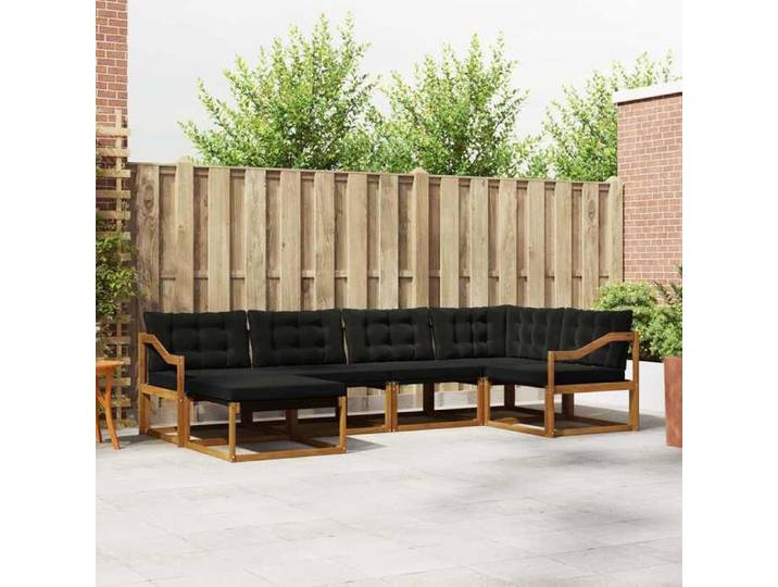 Ensemble de canapés d'extérieur 18 pcs Naturel et Noir Ensemble de canapés de jardin salon moderne extérieur 3369635
