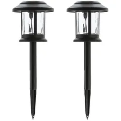 MARELIDA LED Solar Gartenleuchte 3in1 Laterne/Hängeleuchte/Wegleuchte H: 32cm 2er Set
