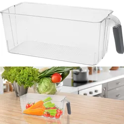 Kühlschrank Aufbewahrungsbox mit Griff - Optimiert Übersicht & Ordnung für Obst, Gemüse & Gläser - Hygienisch, PET-Kunststoff, 30x13x11 cm (290g)