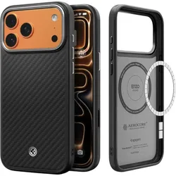 Spigen Enzo Aramid T Mag MagSafe – Hülle für iPhone 17 Pro Max (Schwarz/Silver)