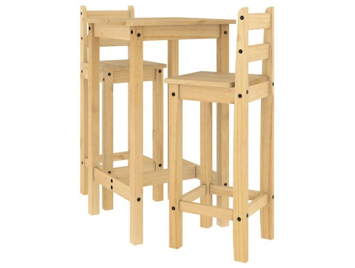 vidaXL Essgruppe 3-tlg. Bar-Set Massivholz Kiefer, (1-tlg)