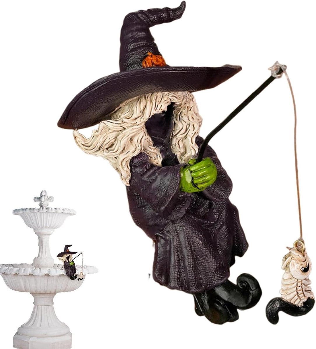 Gothic Heks Figuur van Hars voor Halloween - Decoratie voor Binnen en Buiten