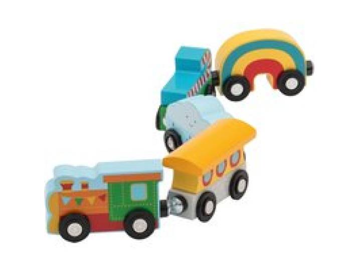 LUPILU® Camion / train de pompiers / train pour enfants / train de marchandises, 5 pièces.