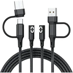 PowerGuard 2-in-1 USB-C, USB-A zu Shokz OpenRun Kopfhörer Ladekabel (Shokz OpenRun, Shokz OpenRun Mini, Shokz OpenRun Pro, Shokz OpenRun Pro Mini), Kopfhörer Ersatzteile, Schwarz