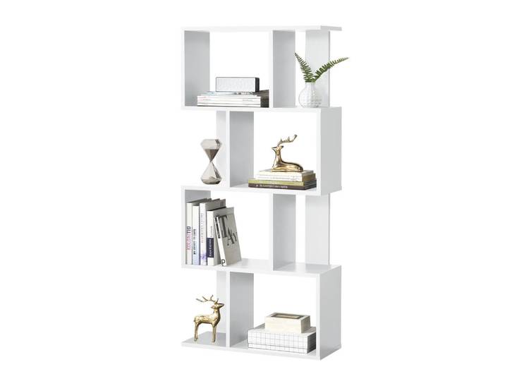[en.casa] Bücherregal Brattahlid, Weiß, 60x130x24 cm, Wohnzimmer, Regale, Bücherregale
