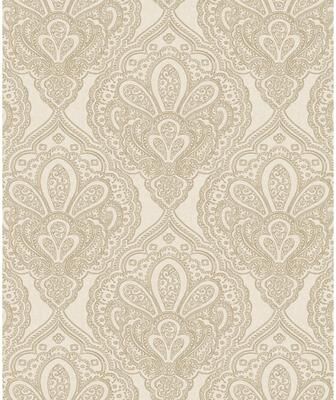 Galerie Wallcoverings Emporium 3D Embossed Mehndi Damask Non-woven Metallic Wallpaper Roll