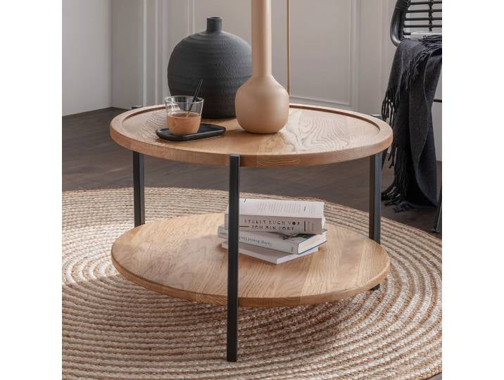 Couchtisch 60cm 'Lissabon' Wildeiche Stahl schwarz