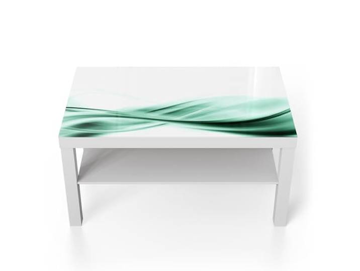 DEQORI Glastisch weiß groß 90x50 cm Motiv Fließende Frische ausgefallener Beistelltisch aus Glas Hochglanz Couchtisch fürs Wohnzimmer moderner Couch Tisch mit Design