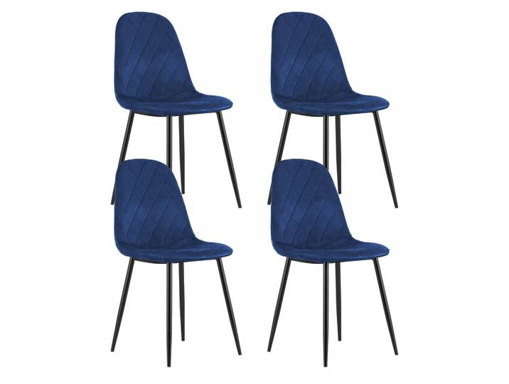 Home Collective Esszimmerstuhl Aksel (4er-Set), Blau, Metall, 50x88x45 cm, Esszimmer, Stühle