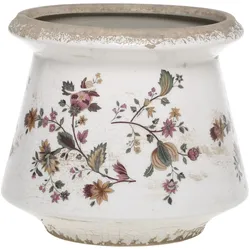 Chic Antique Nancy Blumentopf Typ 3 mit Blumenmotiv, H16/D17 cm