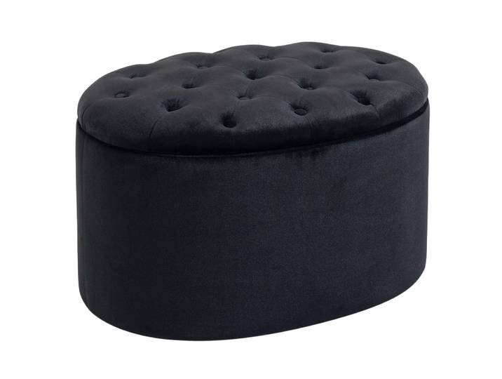 Banc de rangement rembourré espace de rangement noir
