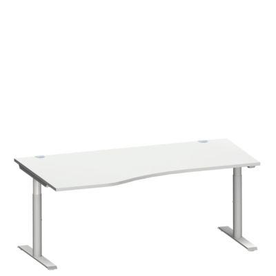 Schäfer Shop Genius Freiformschreibtisch MODENA FLEX, Ansatz links, Breite 1800 mm, lichtgrau